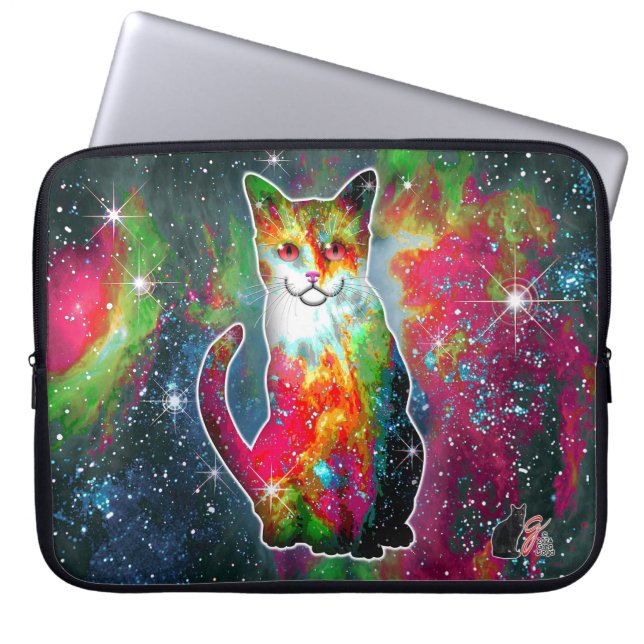 Capa Para Notebook Bolsa de Eletrônicos Cosmic Cat Omega (Frente)