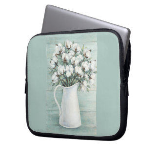 Capa Para Notebook Bolsa de Eletrônicos de Algodão com Flores Estilo 