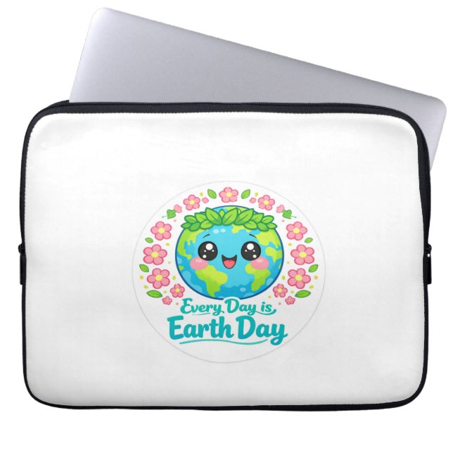 Capa Para Notebook Bolsa de Eletrônicos do Dia da Terra Fofa (Frente)