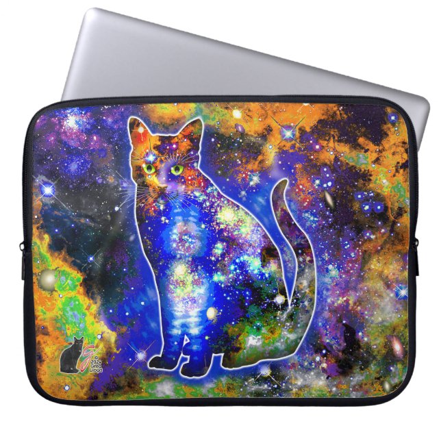 Capa Para Notebook Bolsa de Eletrônicos do Gato Cósmico Epsilon (Frente)