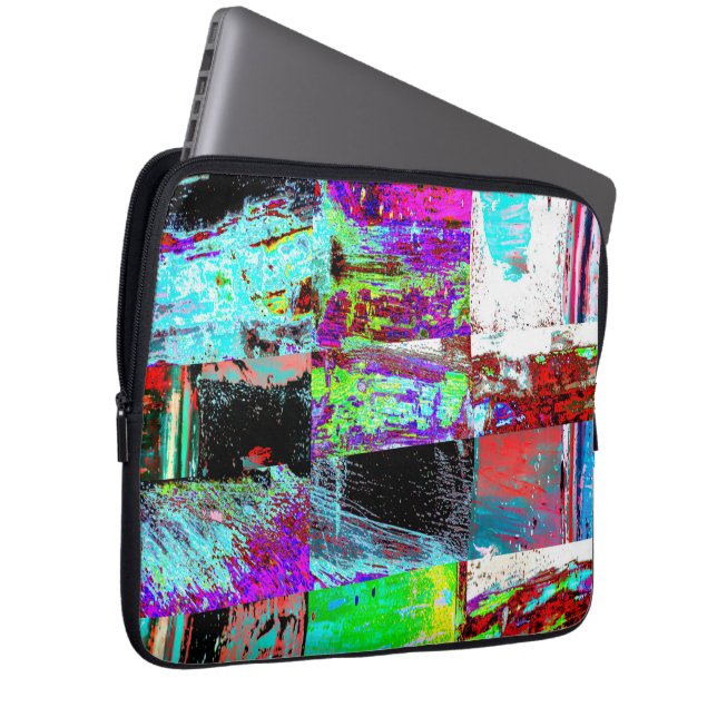 Capa Para Notebook Bolsa de Eletrônicos – Grade Abstrata (Frente Esquerda)