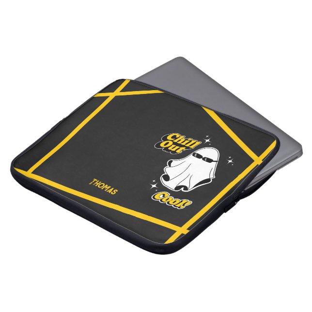 Capa Para Notebook Bolsa de Eletrônicos Óculos de Sol Fantasma Legal  (Frente Topo)