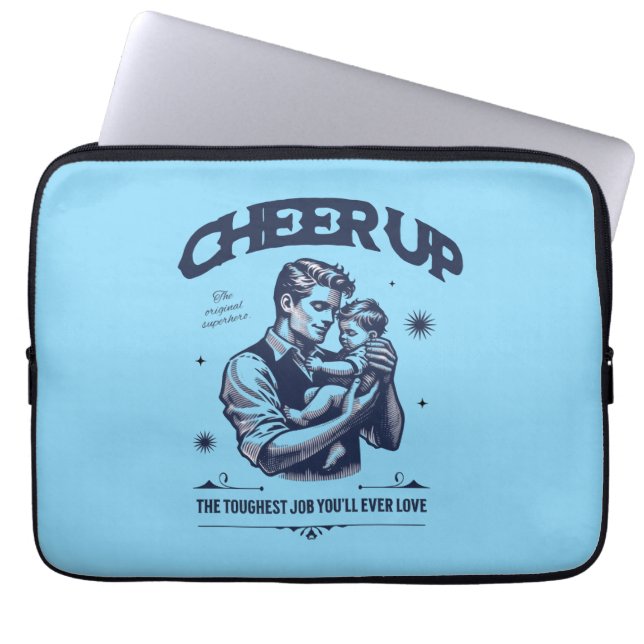 CAPA PARA NOTEBOOK BOLSA DE ELETRÔNICOS PARA HOMENS DADDY CHEER UP (Frente)