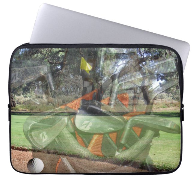 Capa Para Notebook Bolsa de Golfe em uma Composição em Camadas, (Frente)