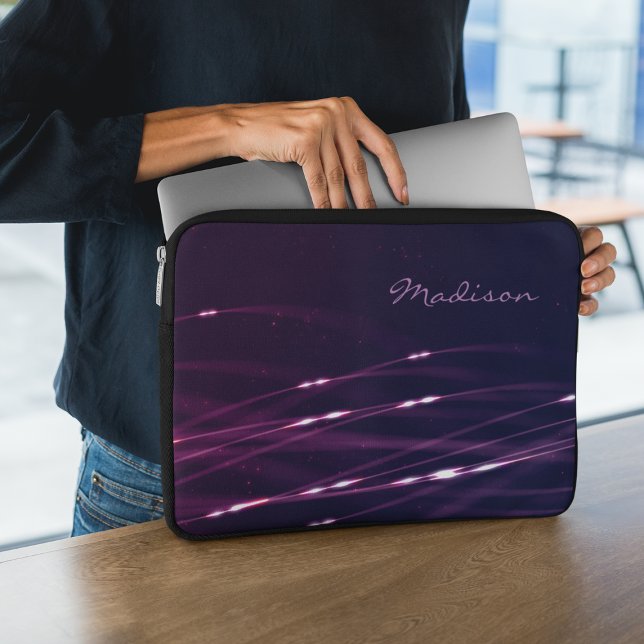 Capa Para Notebook Bolsa de laptop 15'' de Nome Personalizado Roxo Es (Criador carregado)