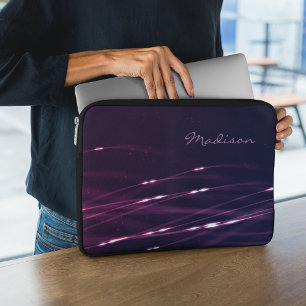 Capa Para Notebook Bolsa de laptop 15'' do nome personalizado roxo es