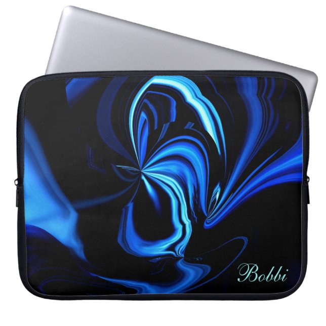 Capa Para Notebook Bolsa de laptop abstrato Blue Buterfly *Personaliz (Frente)