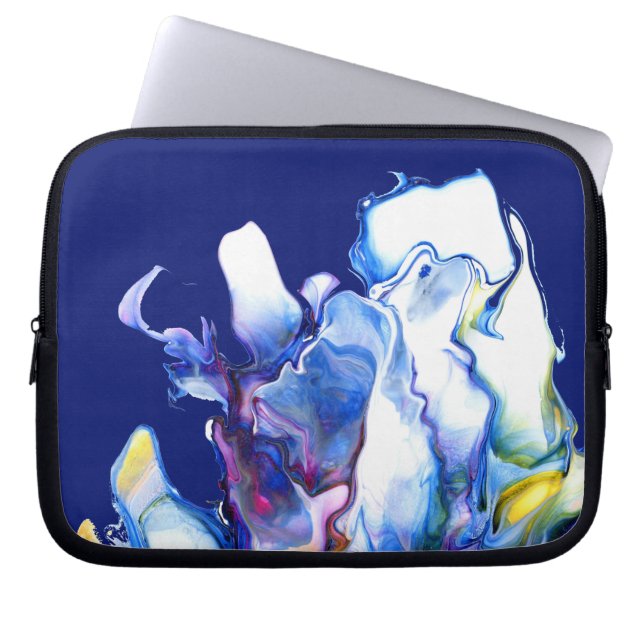 Capa Para Notebook Bolsa de laptop Abstrato de Arte Fluida Azul (Frente)