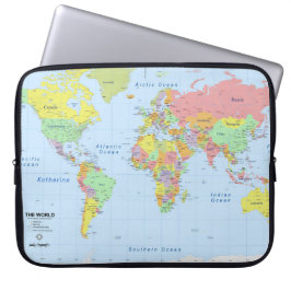 Capa Para Notebook Bolsa de laptop Adicionada de Nome do Mapa Mundial