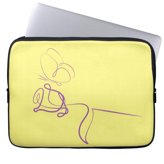 Capa Para Notebook Bolsa de Laptop Amarela Minimalista (Frente)