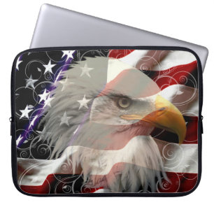 Capa Para Notebook Bolsa de laptop Americana de Bandeira de Águia