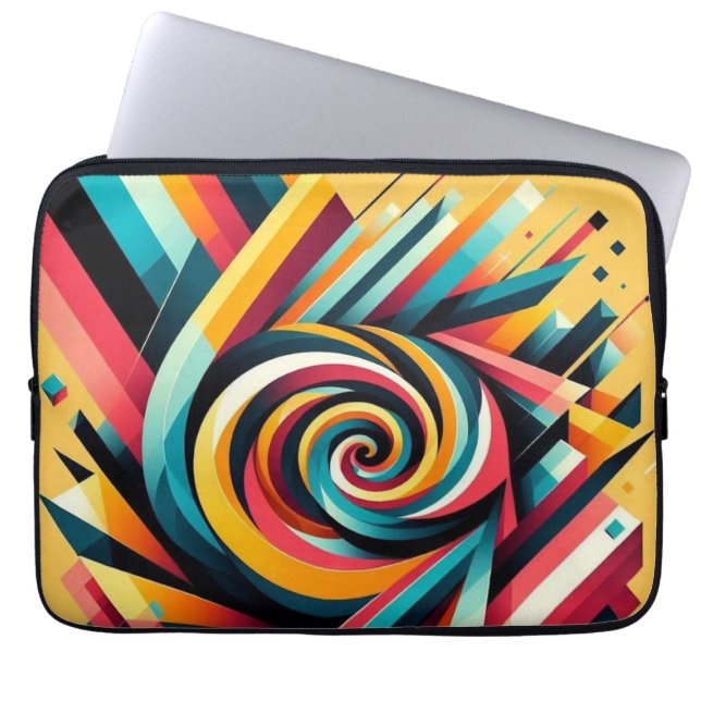 Capa Para Notebook Bolsa de laptop - Arte Geométrica Colorida (Frente)