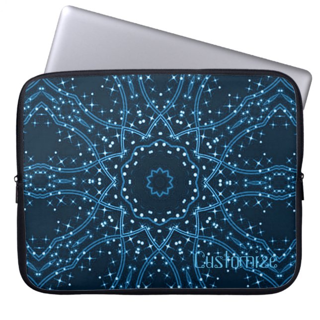 Capa Para Notebook Bolsa de laptop Azul de Estrelas Galáxicas (Frente)