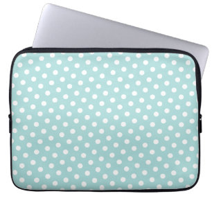 Capa Para Notebook Bolsa de laptop azul e Bolinhas branca