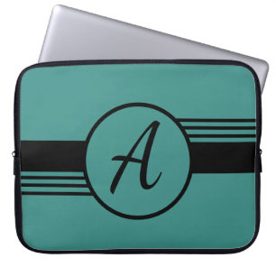 Capa Para Notebook Bolsa de laptop Azul e Preta do Monograma Personal