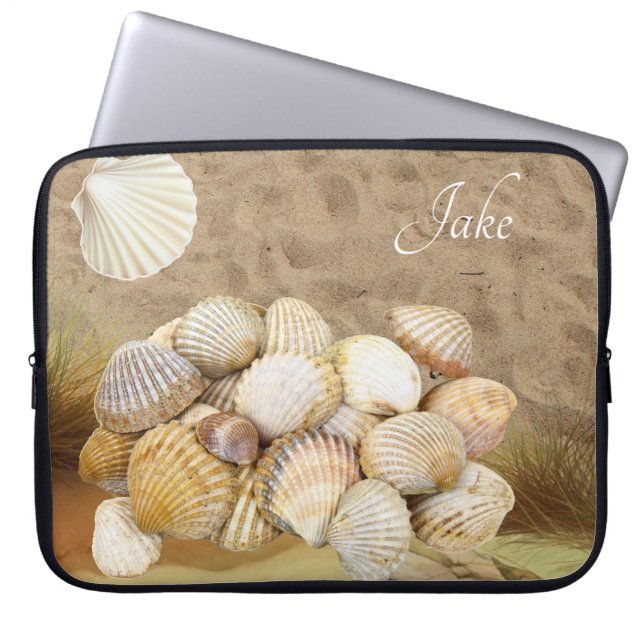 Capa Para Notebook Bolsa de laptop Beach Sand Clams (Frente)