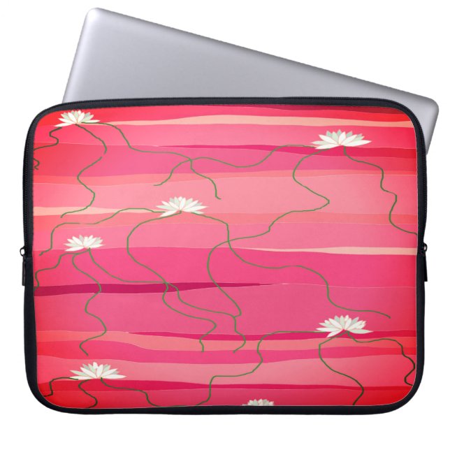 Capa Para Notebook Bolsa de laptop branca do Lotus (Frente)