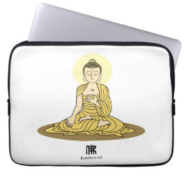 Capa Para Notebook bolsa de laptop Buda Serenity ouro