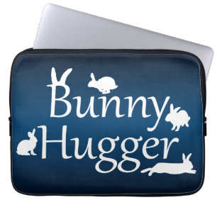 Capa Para Notebook Bolsa de laptop Bunny Hugger (Azul Escuro/Claro)