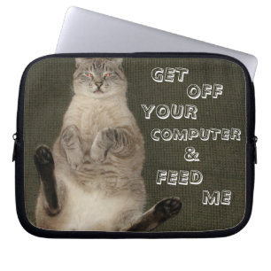 Capa Para Notebook Bolsa de laptop Cat "DESLIGUE O COMPUTADOR E ME AL