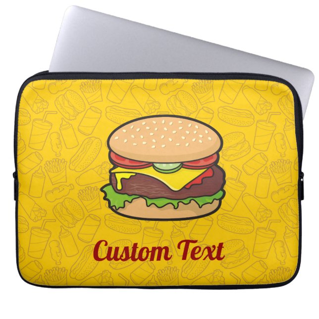 Capa Para Notebook Bolsa de laptop Cheeseburger (Frente)