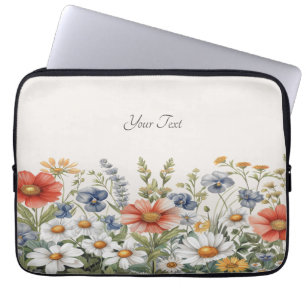 Capa Para Notebook Bolsa de laptop Colorida de Flores Selvagens