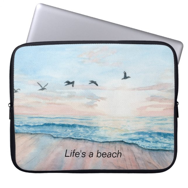 Capa Para Notebook bolsa de laptop com arte de praia (Frente)