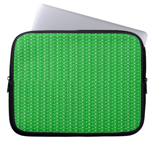 Capa Para Notebook Bolsa de laptop com brilho verde (Frente)