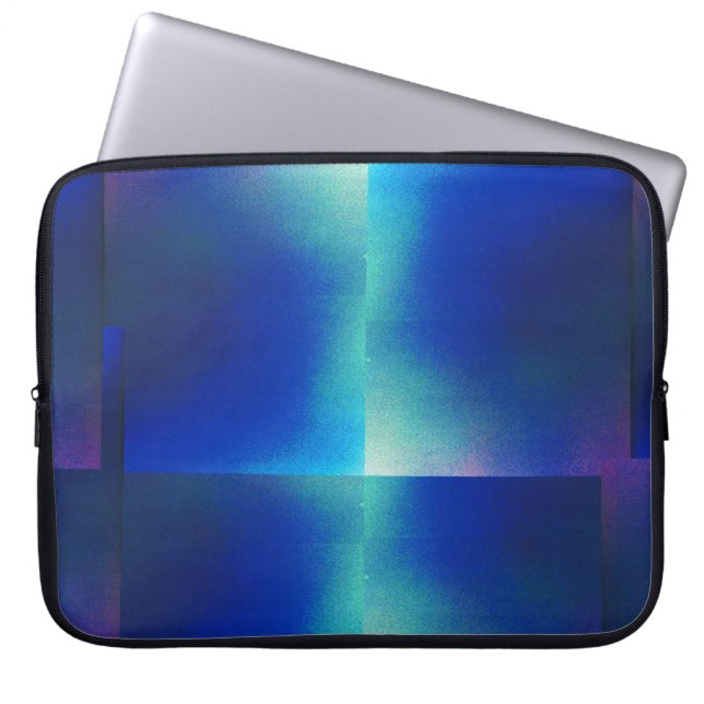 Capa Para Notebook Bolsa de laptop com Design azul e turquesa (Frente)
