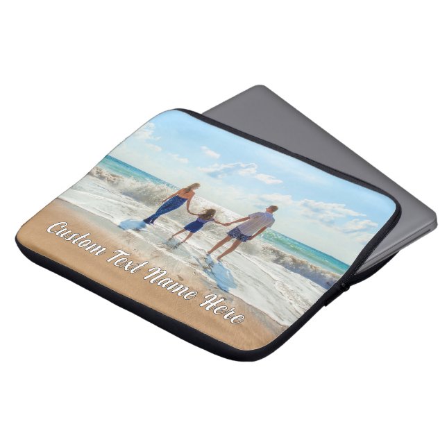 Capa Para Notebook Bolsa de Laptop com Foto Personalizada com Texto (Frente Topo)
