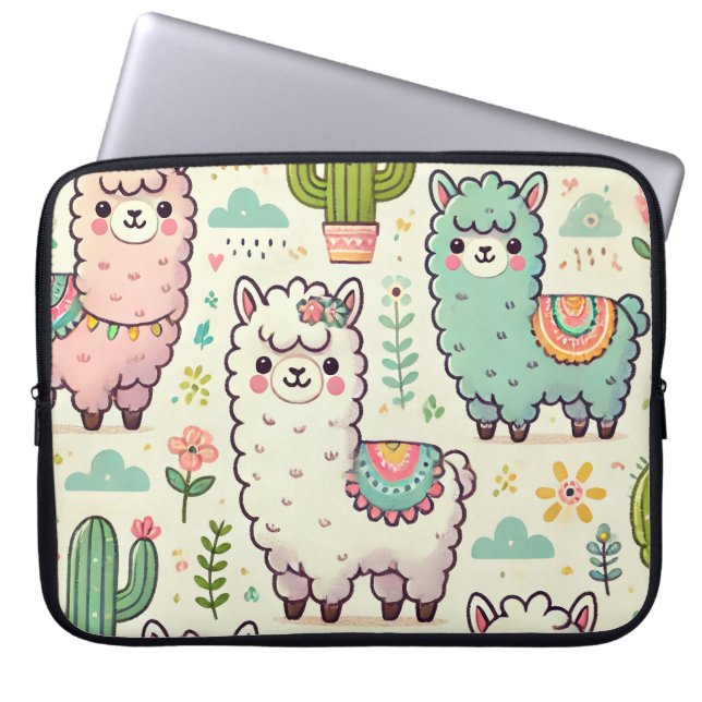 Capa Para Notebook Bolsa de laptop Cozy Alpaca 💼 (Frente)