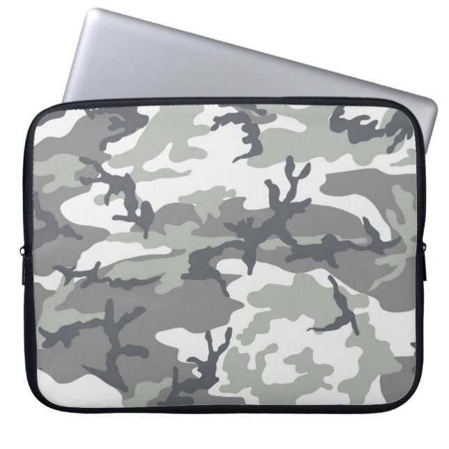 Capa Para Notebook Bolsa de laptop da Camouflage cinza (Frente)