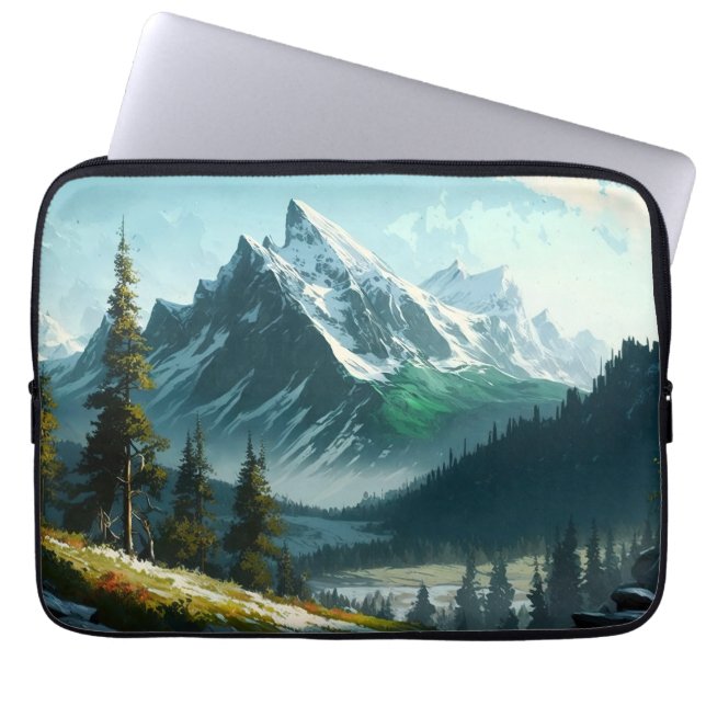 Capa Para Notebook Bolsa de laptop da Cena de inverno na Montanha (Frente)