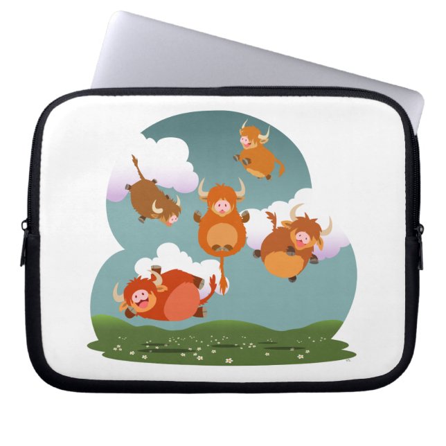 Capa Para Notebook Bolsa de laptop das Vacas Terrestres Flutuantes de (Frente)