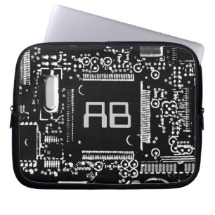 Capa Para Notebook bolsa de laptop de 2 monogramas preto e branco de