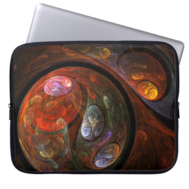 Capa Para Notebook Bolsa de laptop de Abstrato de Conexão Fluid (Frente)