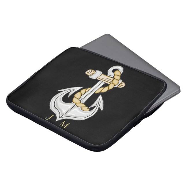 Capa Para Notebook Bolsa de laptop de Âncora Náutica 3 Monograma (Frente Topo)