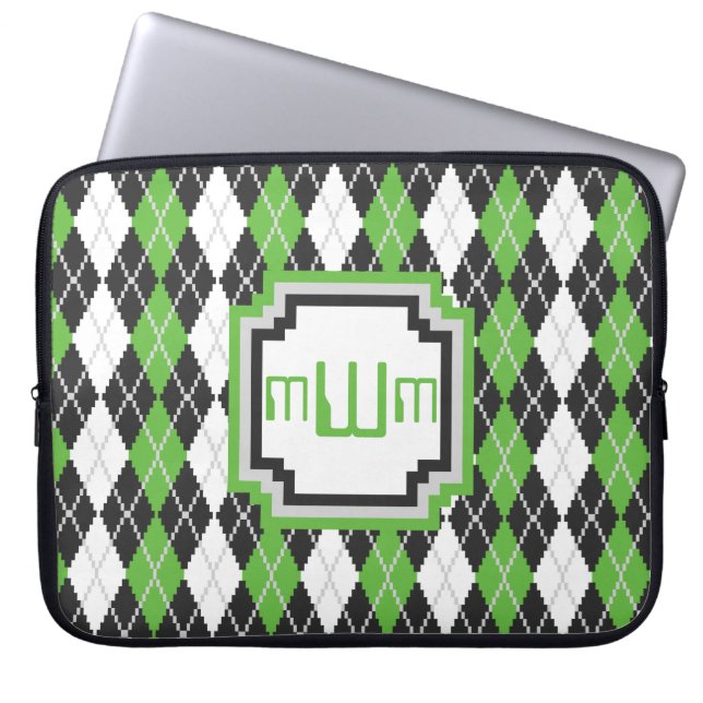 Capa Para Notebook Bolsa de laptop de Argyle Retro (Frente)
