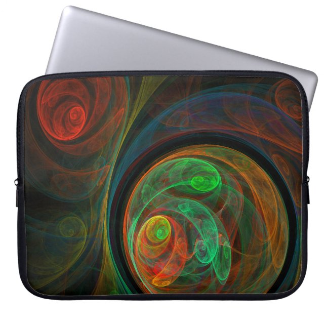 Capa Para Notebook Bolsa de laptop de Arte Abstrato Verde Renovável (Frente)
