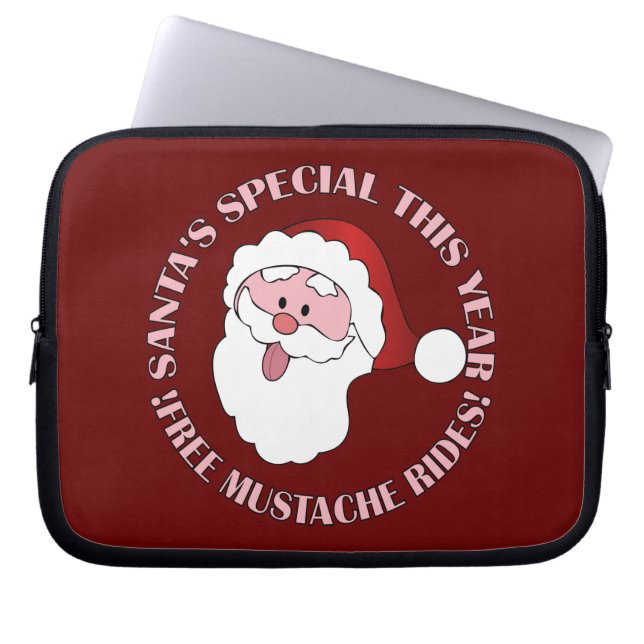 Capa Para Notebook bolsa de laptop de bigode de papais noeis (Frente)