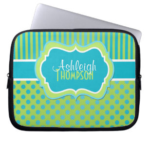 Capa Para Notebook Bolsa de laptop de Bolinhas branca do Limão aquáti