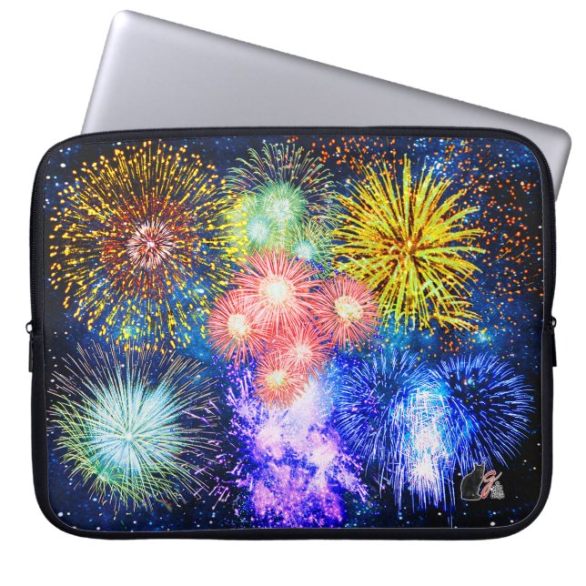 Capa Para Notebook Bolsa de laptop de Bursts do Fireworks (Frente)