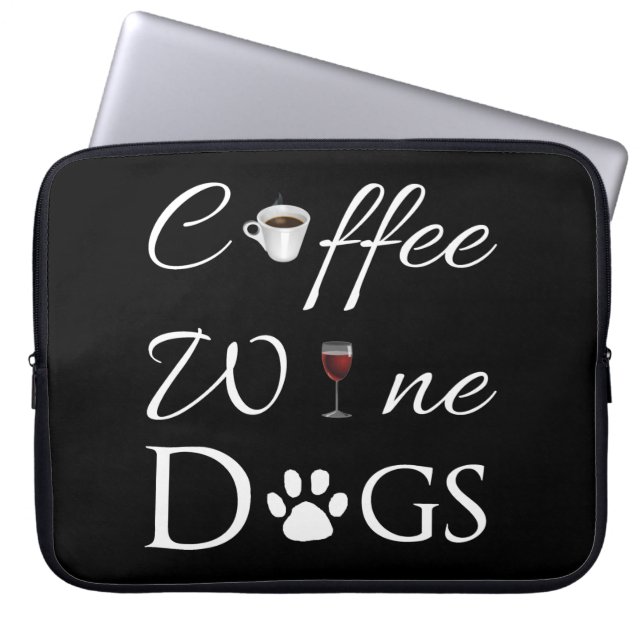 Capa Para Notebook Bolsa de laptop de Cães de Vinho Café (Frente)
