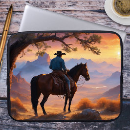 Capa Para Notebook Bolsa de laptop de Cavalo do Cowboy Ocidental