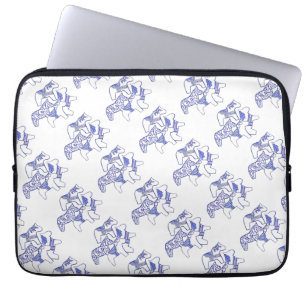 Capa Para Notebook Bolsa de laptop de cavalos brancos e azuis