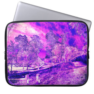 Capa Para Notebook Bolsa de laptop De Cena Rural Rosa E Roxo