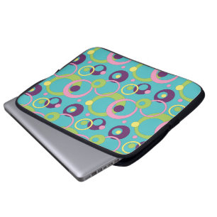 Capa Para Notebook Bolsa de laptop de Círculos Azuis Funky