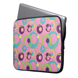 Capa Para Notebook Bolsa de laptop de Círculos Rosa Funky