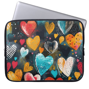 Capa Para Notebook Bolsa de laptop de Corações de Aquarela