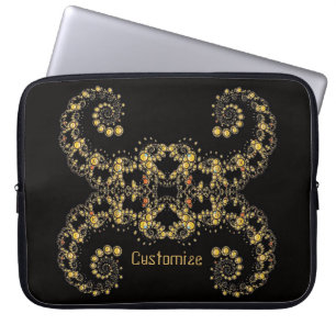 Capa Para Notebook Bolsa de laptop de Curvas Fractais Amarelas